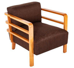 Cherry Club Chair with Upholstered Back & Seat