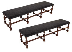 Pair of William & Mary Style Long Benches