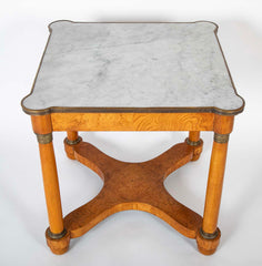 19th Century Empire Elmwood Marble Top Table