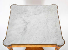 19th Century Empire Elmwood Marble Top Table