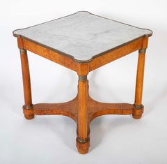 19th Century Empire Elmwood Marble Top Table