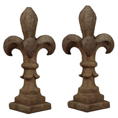 Pair of Cast Stone "fleur de lis"