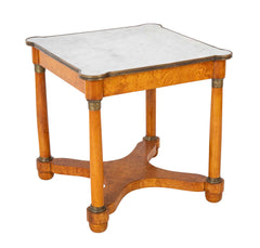 19th Century Empire Elmwood Marble Top Table