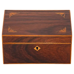 19th Century English Regency Mahogany Box with Satinwood Inlay