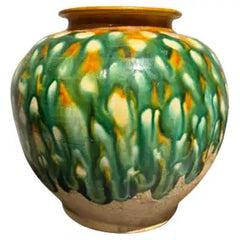 Chinese Tang Dynasty Sancai Glazed Ceramic Jar