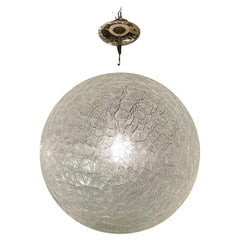 Suspended Crackle Glass "Globe" Pendant  Light by Doria Leuchten.