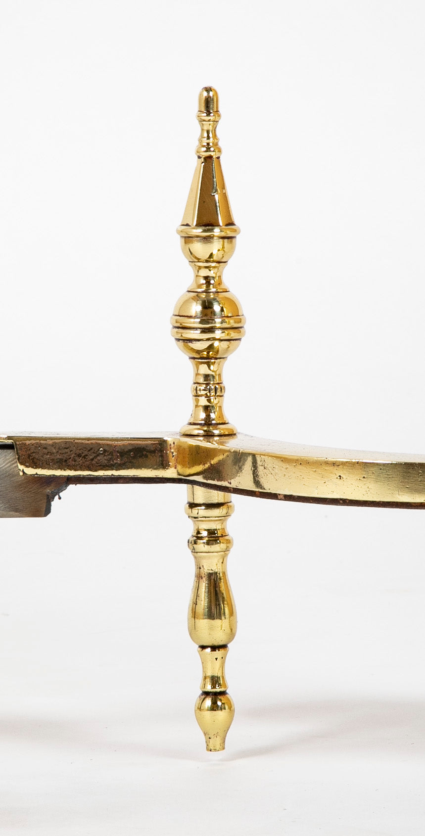 Pair of Brass & Iron Andirons with Pierced Brass Medallions. Tools Ava –  Avery & Dash Collections