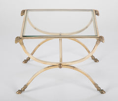 Italian Neoclassical Style Bronze & Glass Side Table