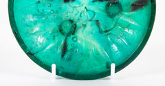 Francois Decorchemont Green Pate de Verre Star Surface Design Glass Dish