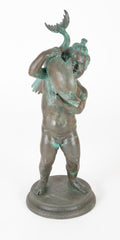 Bronze Fountain of a Putti Carrying a Dolphin