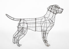 Modern Wire Topiary Form in the Shape of a Labrador Retriever