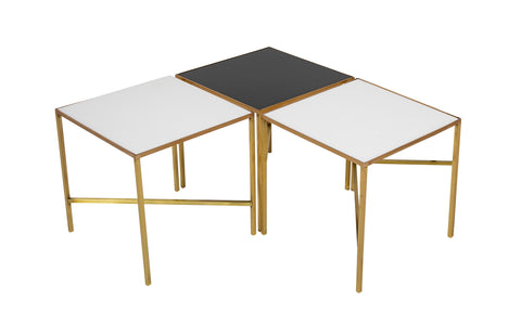 Three Brass & Glass Side Tables by Dunbar in the Style of Paul McCobb - Priced Individually