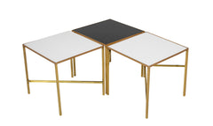 Three Brass & Glass Side Tables by Dunbar in the Style of Paul McCobb - Priced Individually