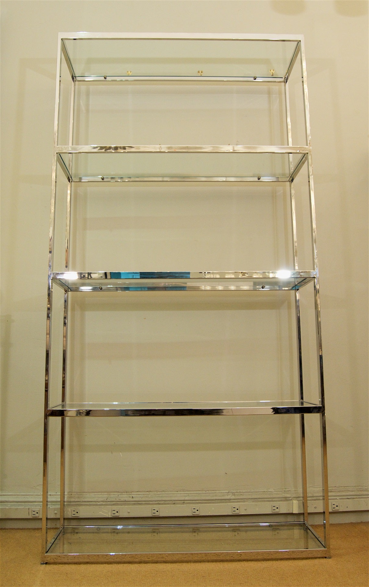 Chrome and Glass Etagere in the Style of Milo Baughman – Avery