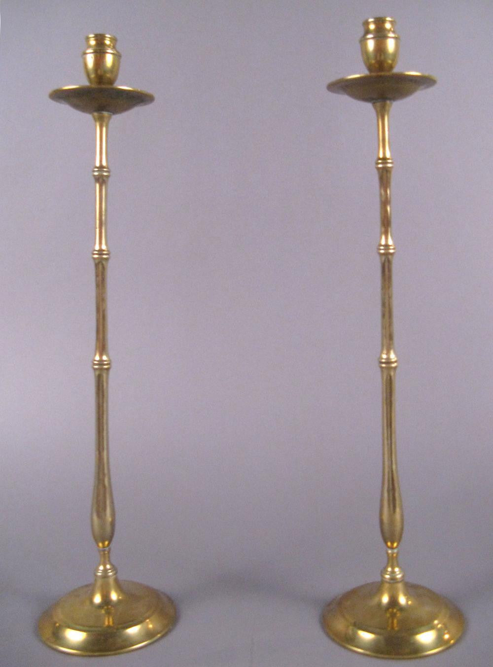 Pair of Brass Faux Bamboo Candlesticks – Avery & Dash Collections